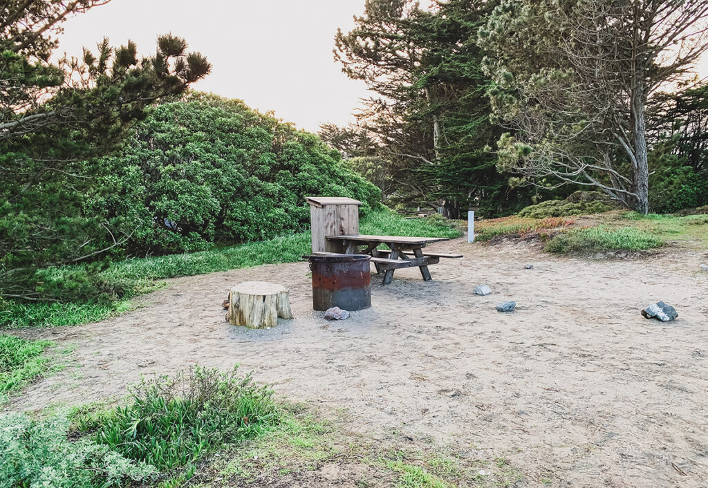 Miwok Campground - Site R (View from the Beach)