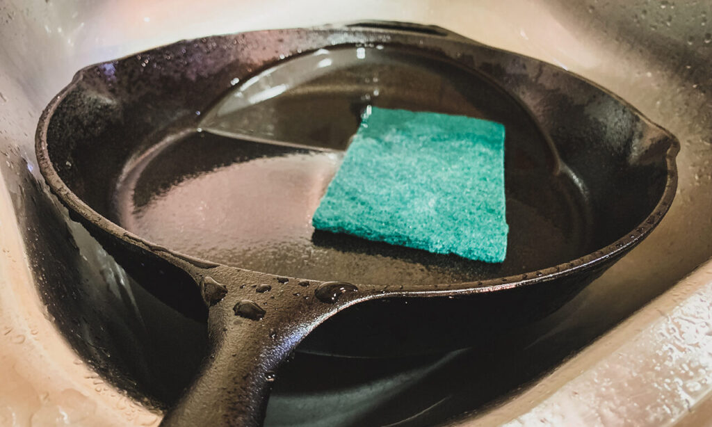 2. Wash your cast iron skillet or pan