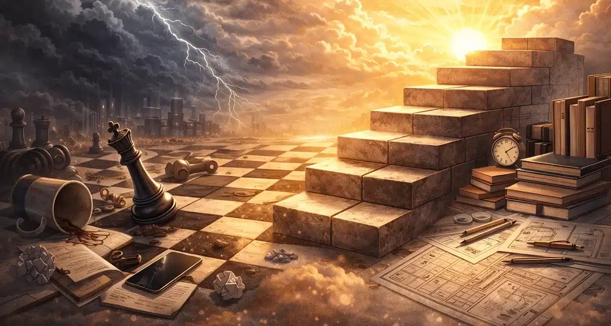 Early Midlife Crisis: When Drive Collapses but Structure Emerges