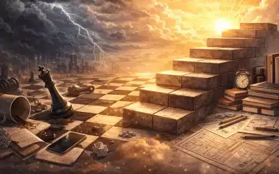 Early Midlife Crisis: When Drive Collapses but Structure Emerges